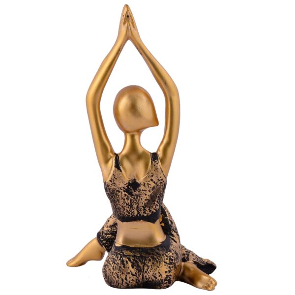 Suitable for home decor Yoga Posture Lady Statue Idol for Home Yoga Statue three pair admirable piece of gift (golden) - Image 3