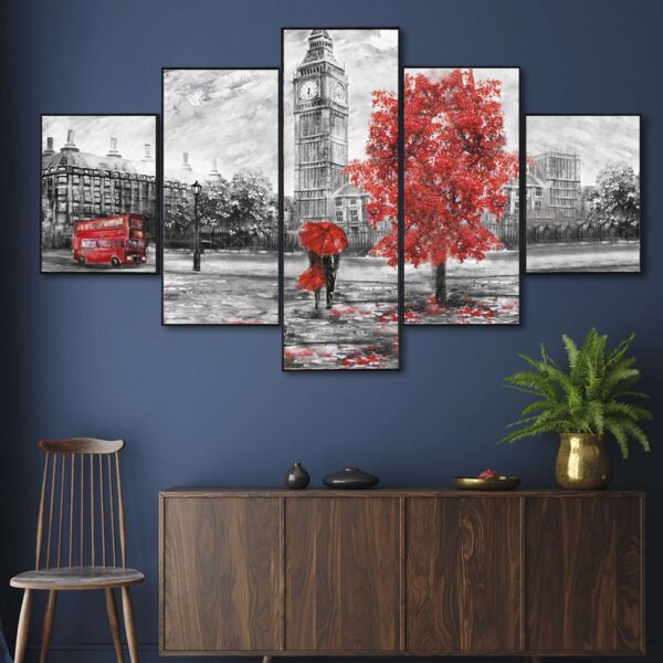 Set Of Five Framed Digital Wall Painting